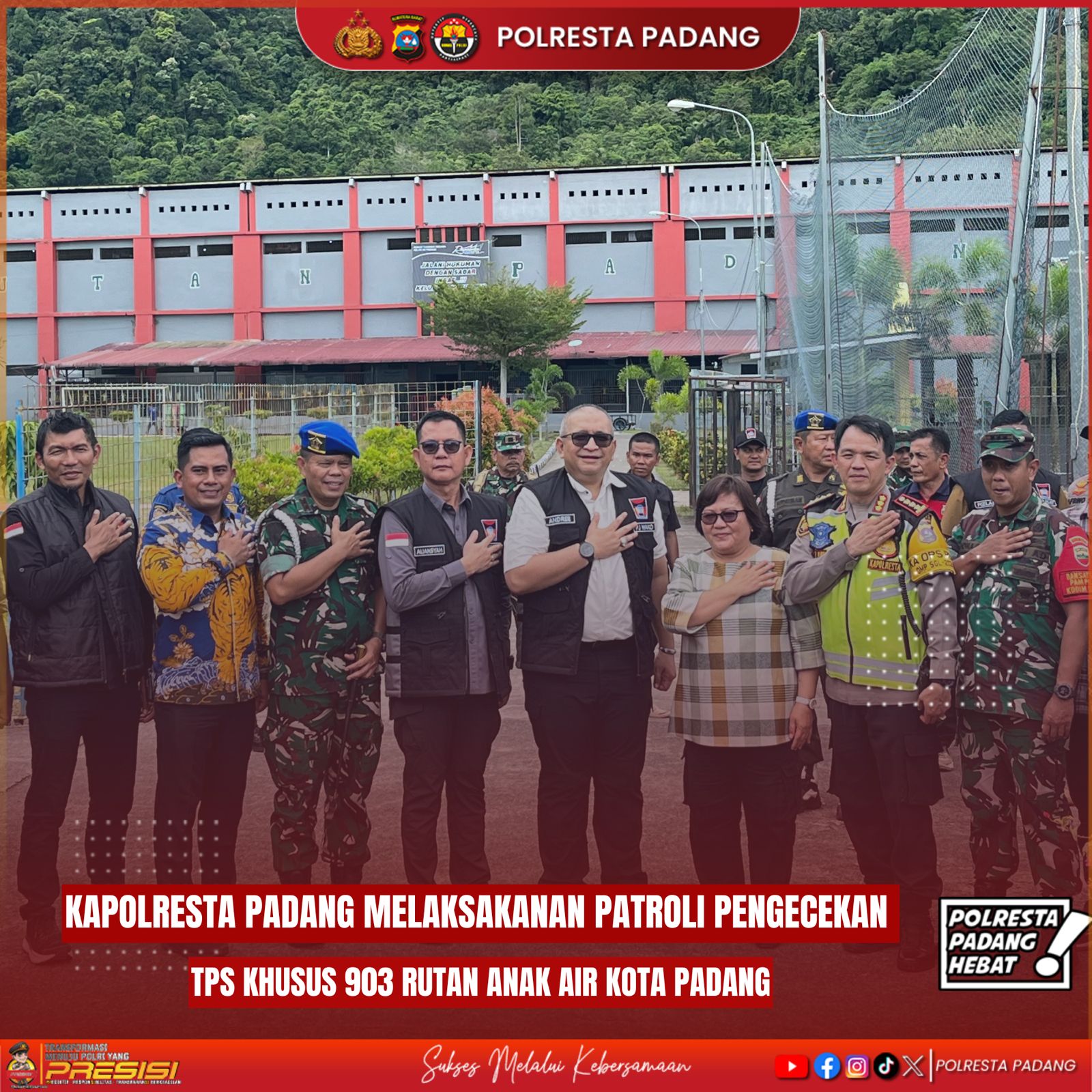 Kapolresta Padang Kombes. Pol. Dr. Ferry Harahap,  S.I.K., M.Si. pada Rabu tanggal 27 November 2024  melaksanakan kegiatan patroli dan monitoring pemungutan suara di TPS Kota Padang dalam rangka pelaksanaan Pilkada Serentak 2024 bersama Forkopimda Kota Padang. 