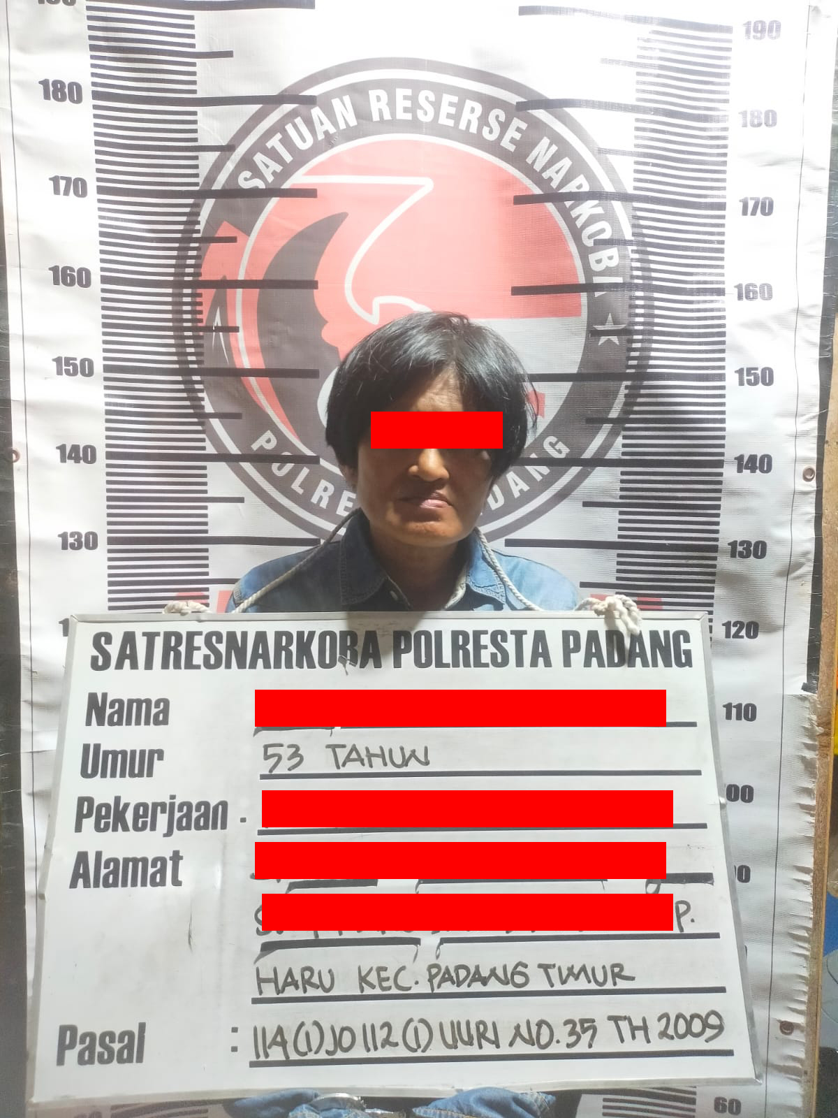 Polresta Padang Tangkap Perempuan Diduga Pengedar Narkotika Jenis Sabu di Simpang Haru